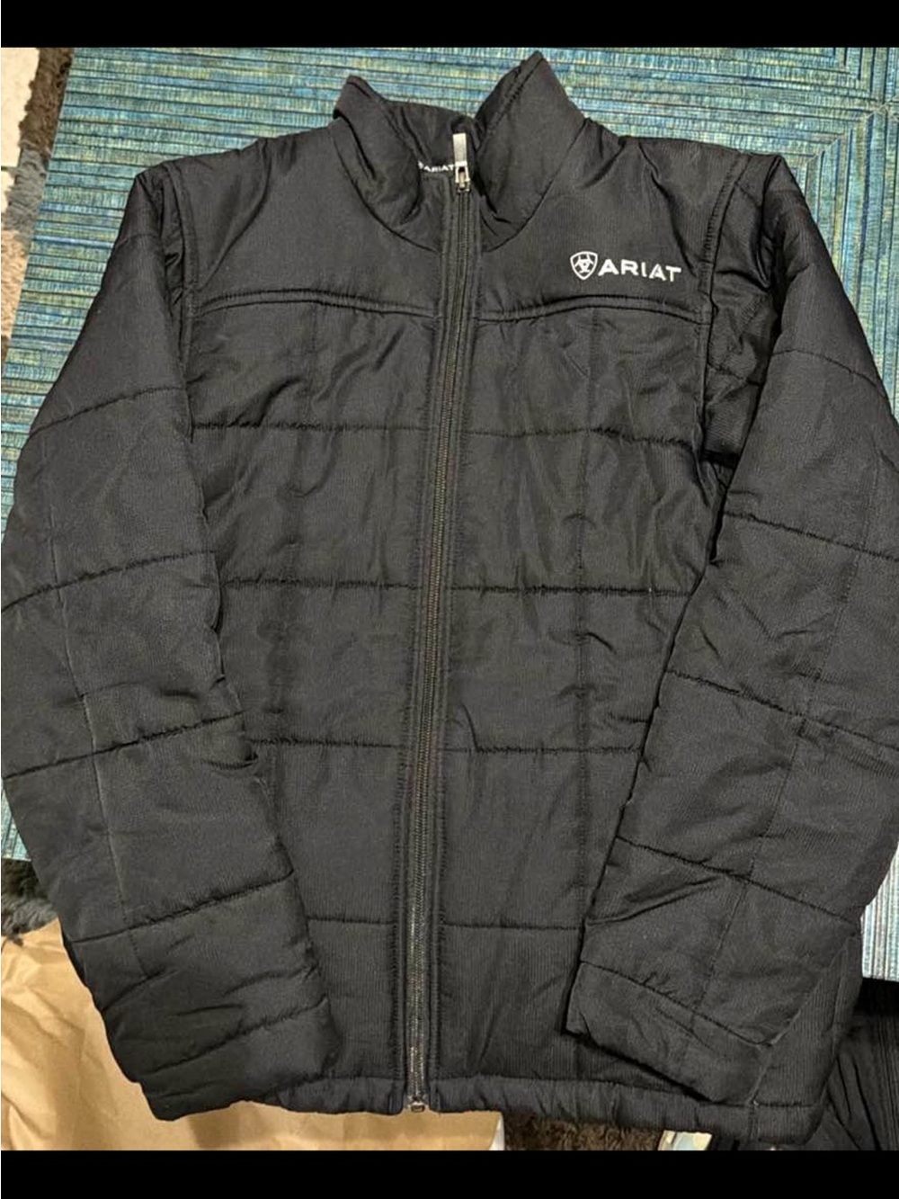 Ariat Kids Black Quilted Puffer Jacket Sz M(10-12) Excellent Condition